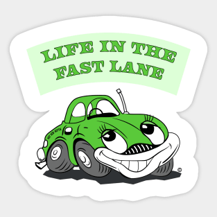 Hot Rods, Life in the Fast Lane, cartoon car Sticker